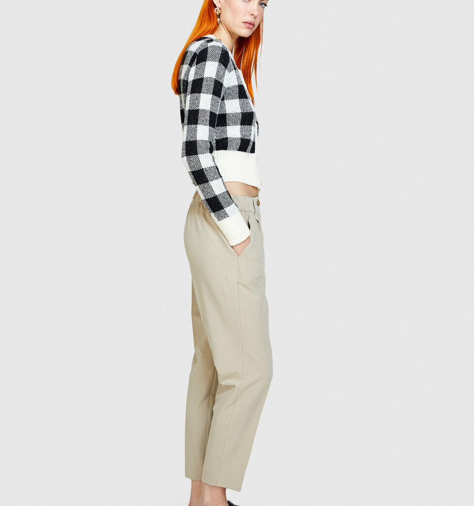 Solid color joggers - women's joggers - Beige | Sisley image number 2